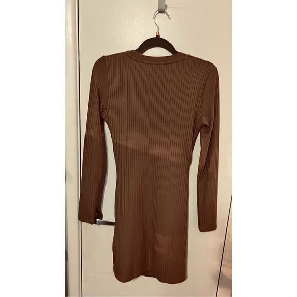 And Now This Brown Side Ruched Dress WOmens SZ S New - Picture 7 of 12